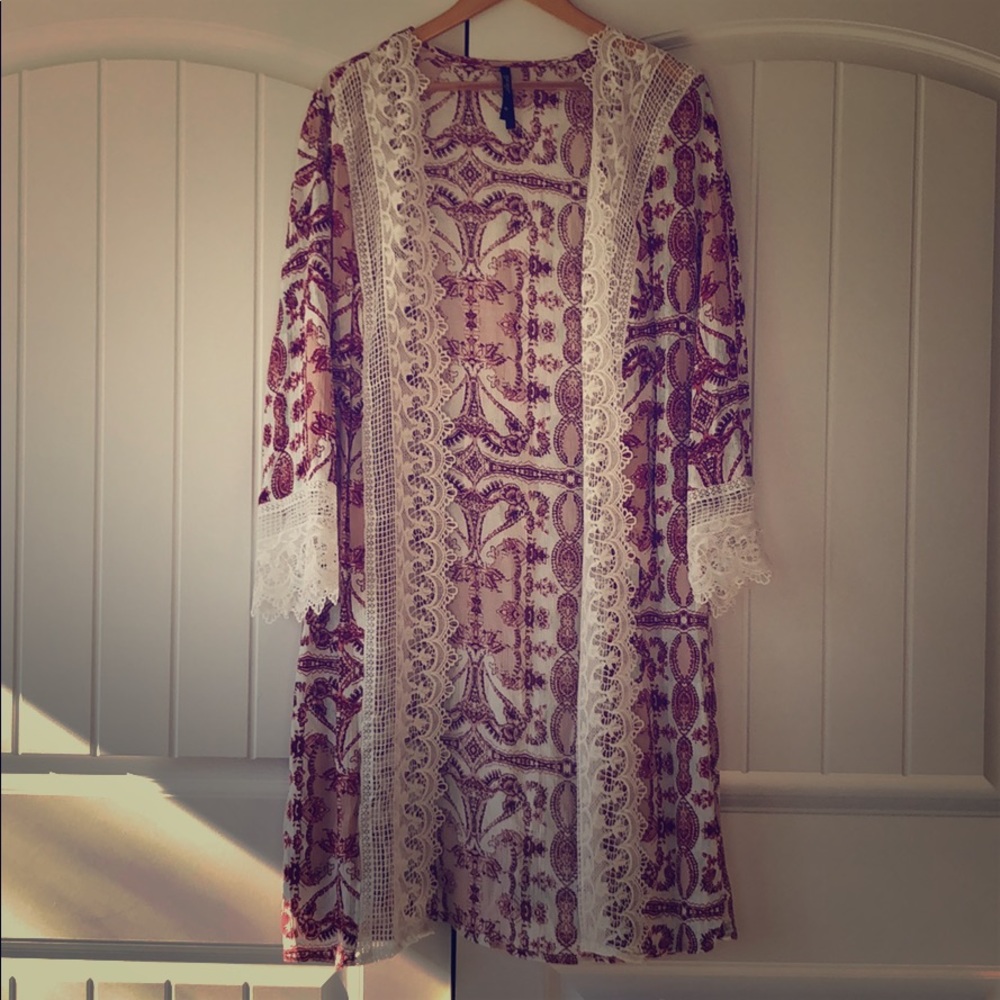 Rose & Mauve Lace Duster